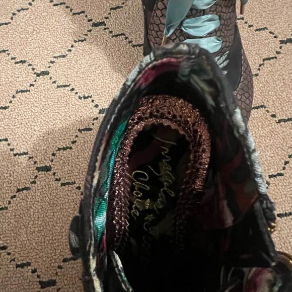 Irregular Choice black, purple and teal koi fish pattern booties - Picture 2 of 5
